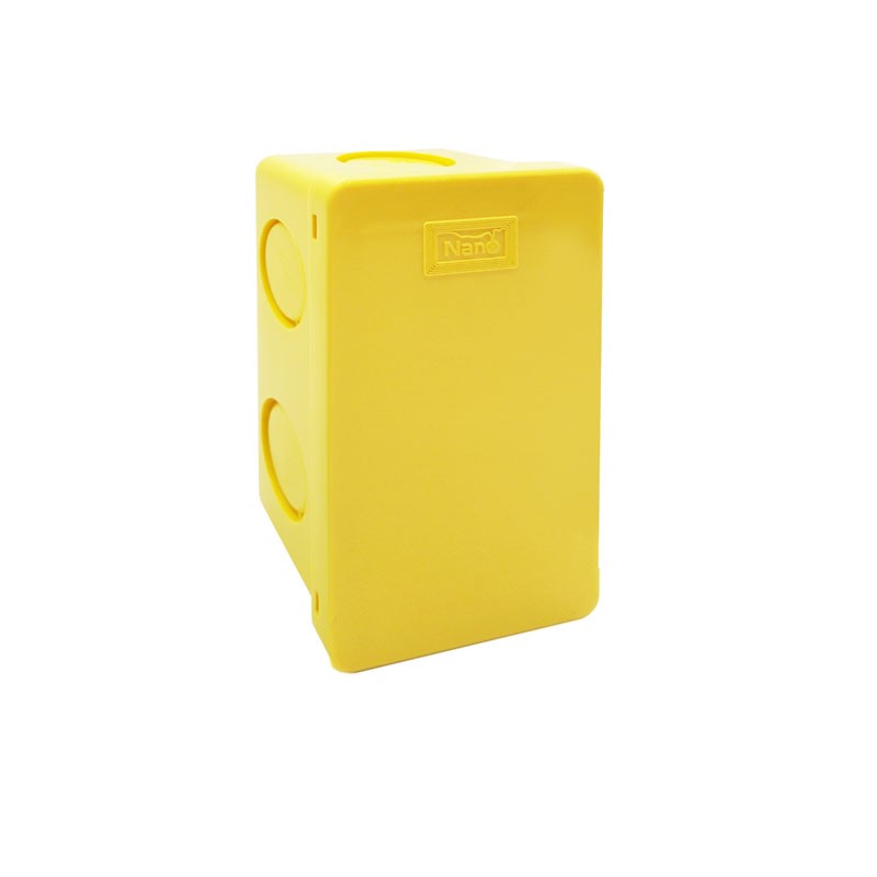 กล่องพักสายสี่เหลี่ยม NANO (สำหรับท่อนิ้ว) 2x4 / 4x4 เหลือง