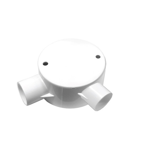 กล่องพักสายกลม (Circular Junction Box) NANO หน่วยมิล 2 ทาง 90°