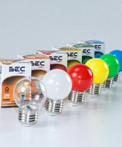 หลอดไฟ LED ปิงปองสี BEC รุ่น RAINBOW 3W E27