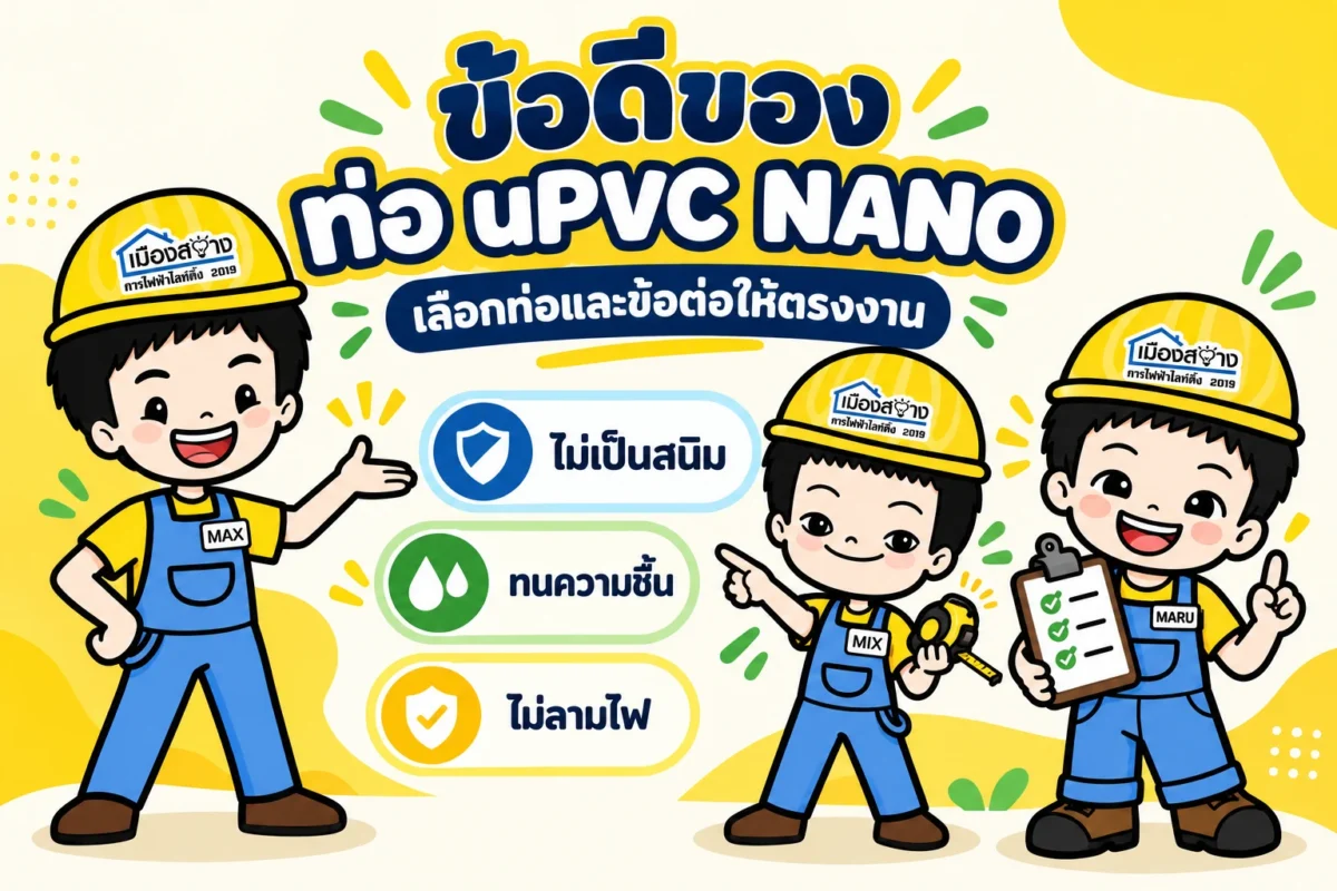 MAX MIX MARU แนะนำข้อดีท่อร้อยสายไฟ uPVC NANO ไม่เป็นสนิม ทนความชื้น และไม่ลามไฟ